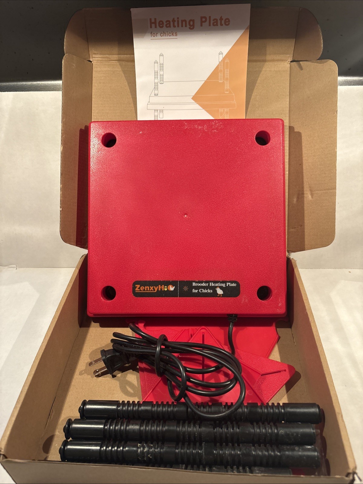 Chick Brooder Heater 10" x 10" With Safety Features Anti Roost Cone Head 26W