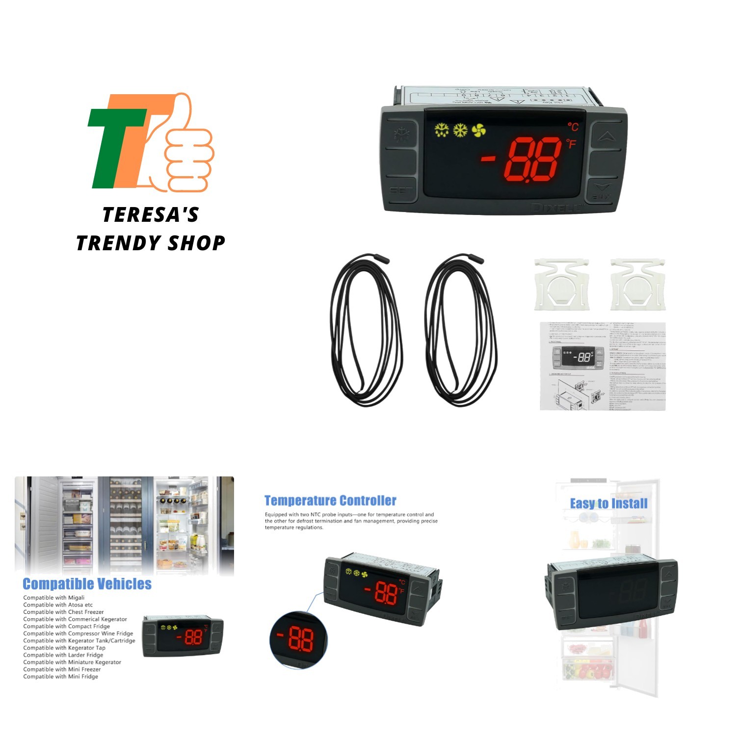 Temperature Controller XR06CX-4N1F1 Fit Commercial Refrigerators/Freezer 120V...