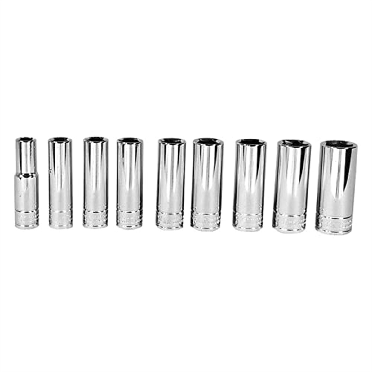 K-Tool 27201 9-pc 3/8" Drive 6-Point Metric Deep Chrome Socket Set