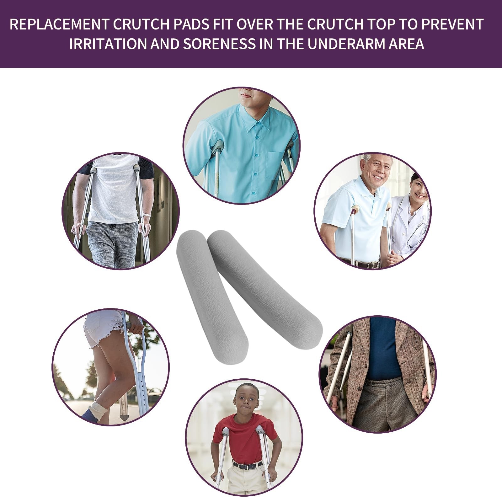 Replacement Crutch Pads, 2 Pack Padding, Underarm Pads,...