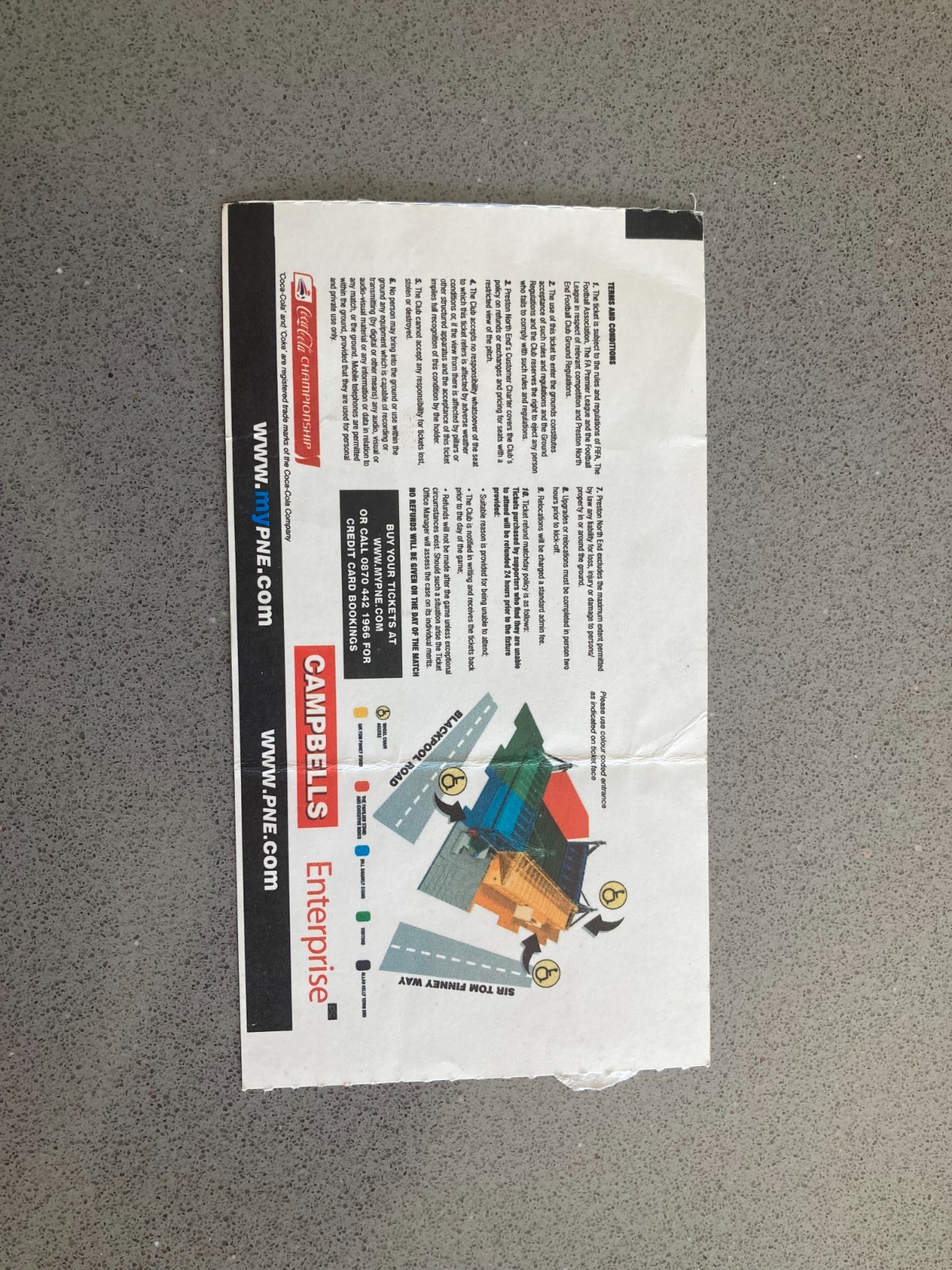 Preston North End v Burnley 2005-06 Match Ticket