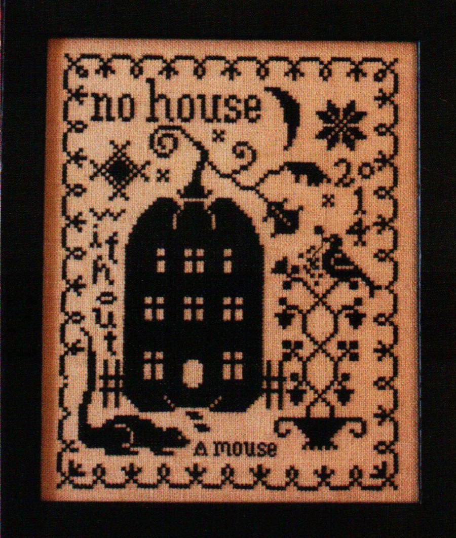 NO HOUSE WITHOUT A MOUSE - Blackbirds Cross Stitch Pattern Sampler Chart