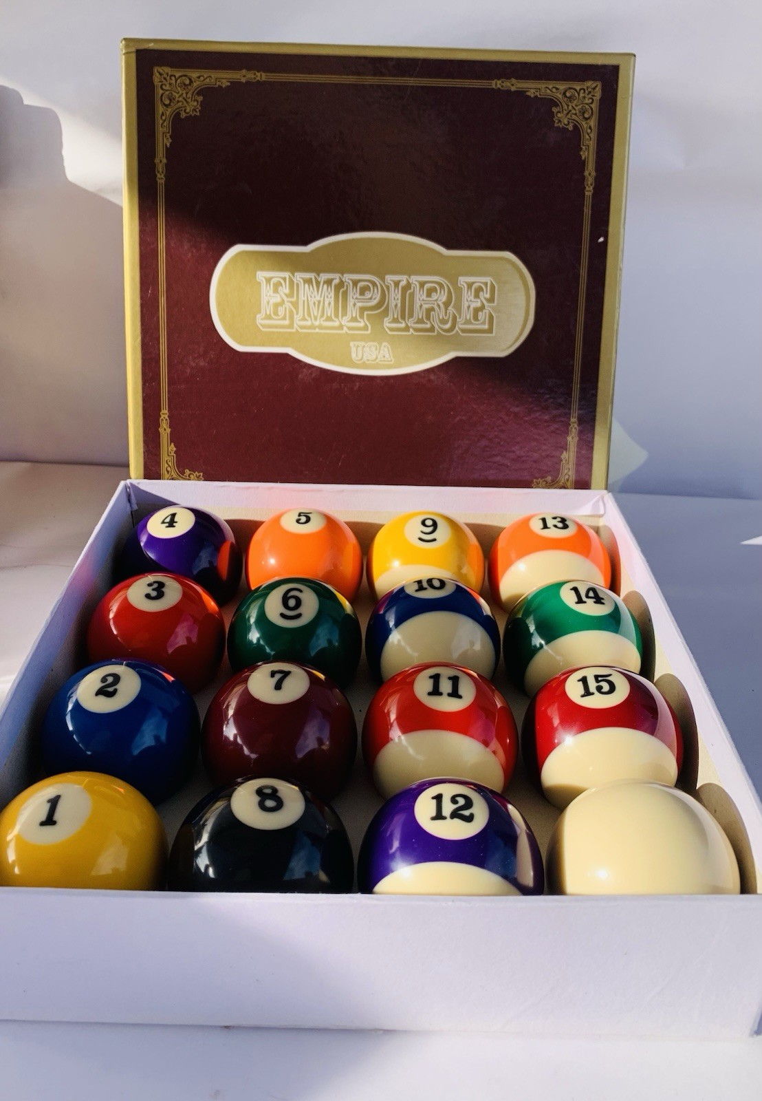 Empire USA set of Art Number Style Billiard Balls Free Shipping
