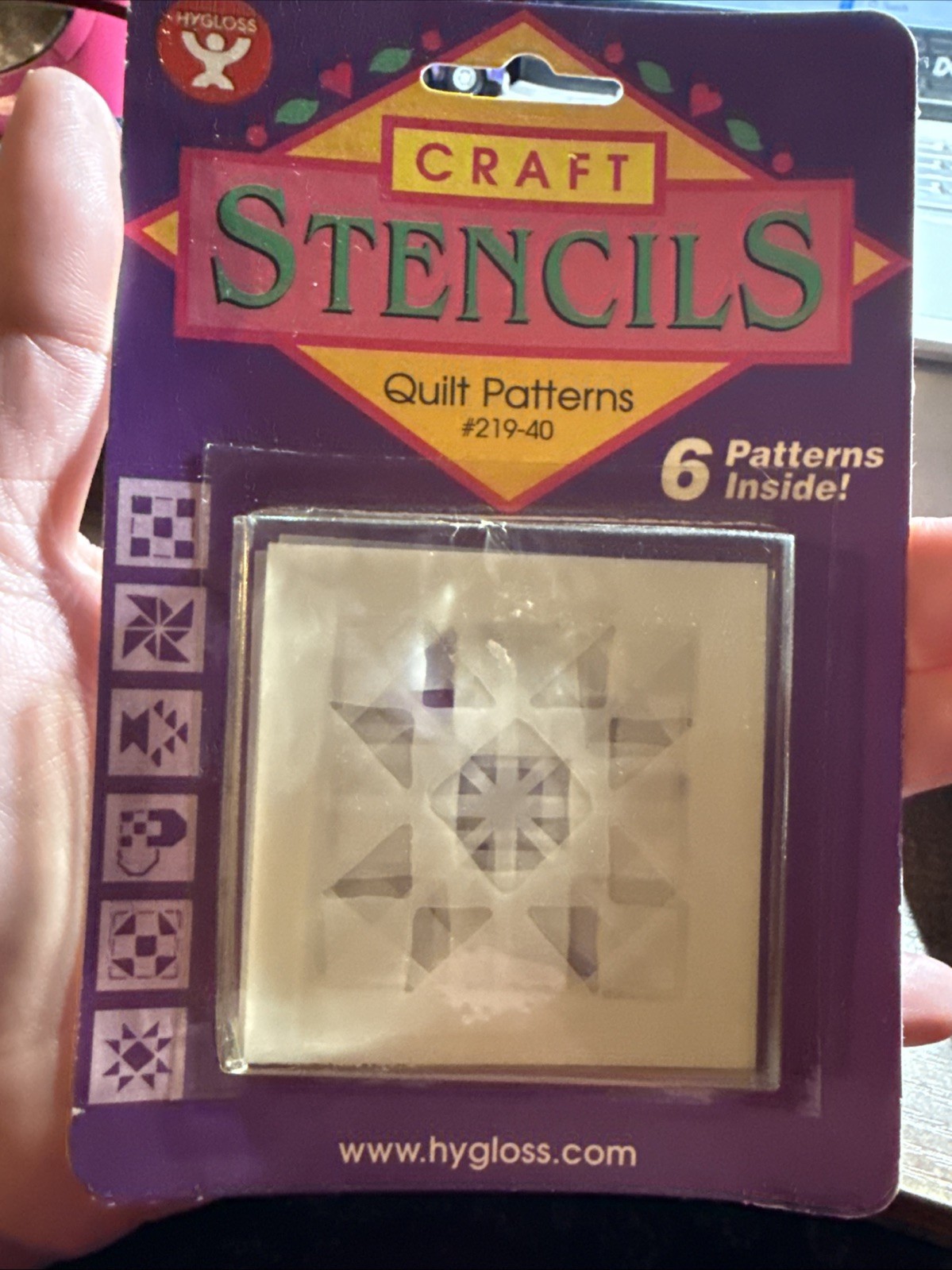 Hygloss Craft stencils 6 Quilt Pattern #219-40 2000