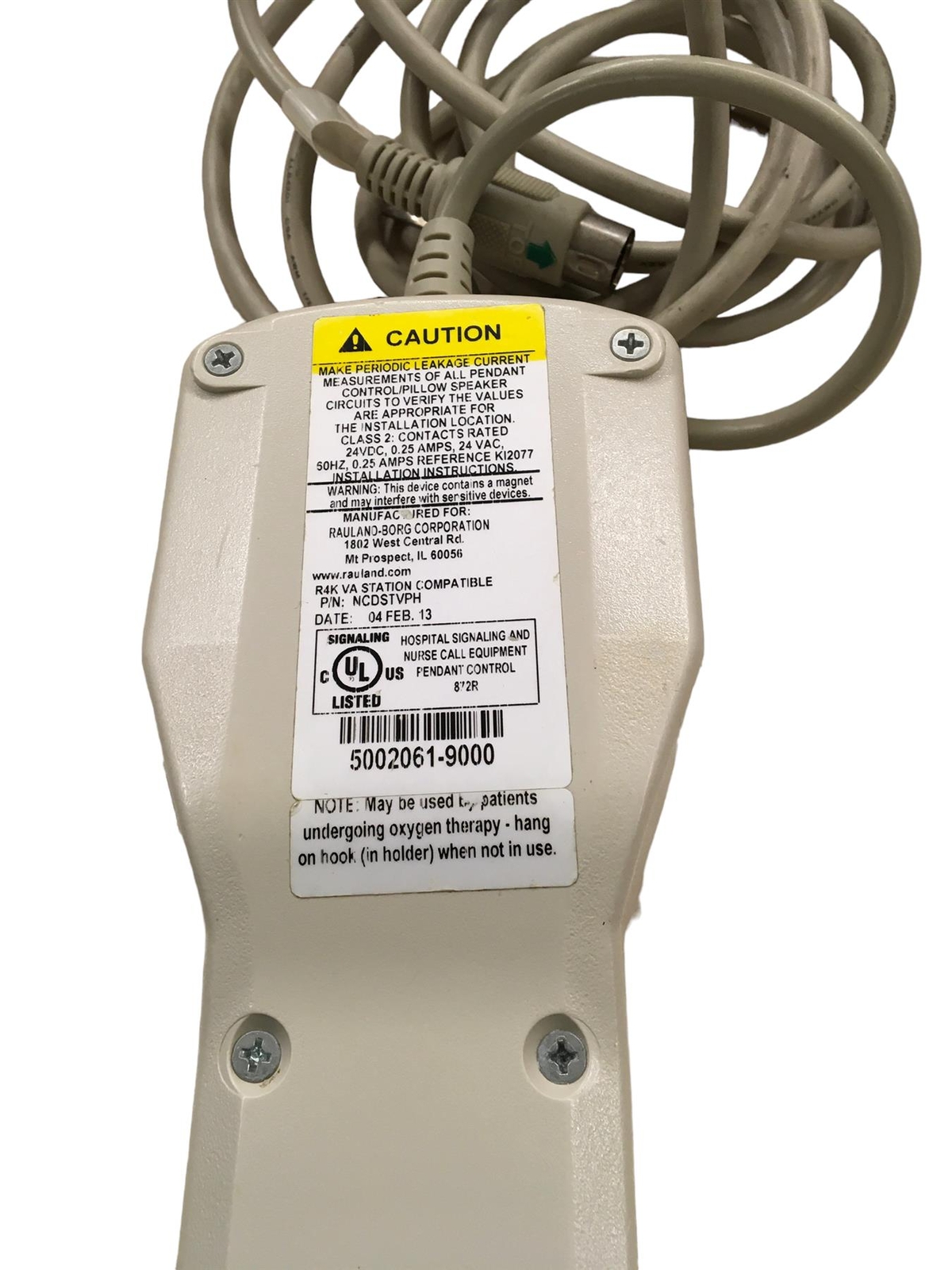 Rauland pillow speaker controller, NCDSTVPH