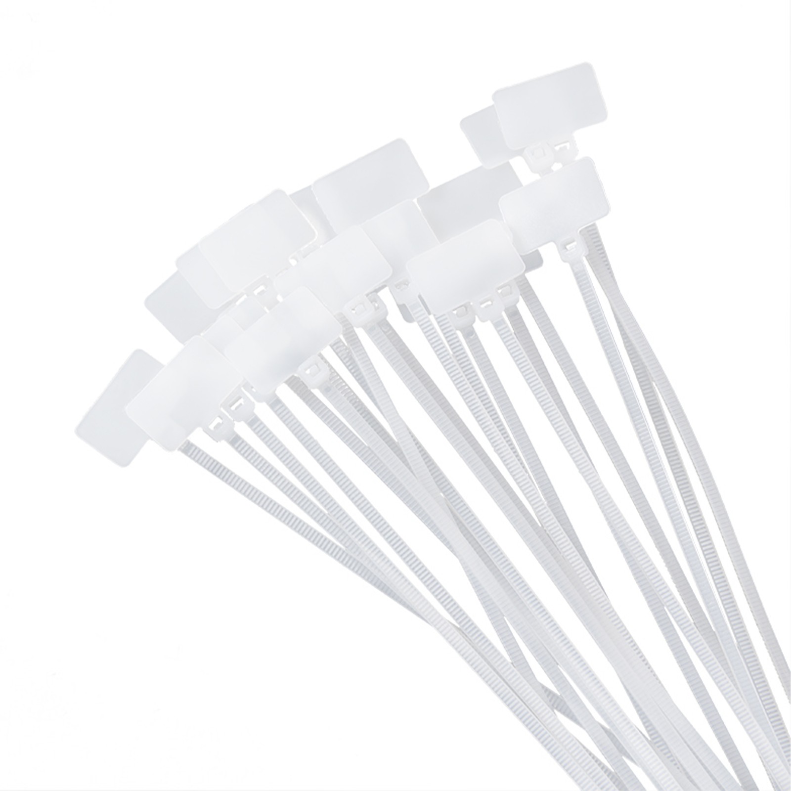100Pcs Ethernet RJ45 RJ12 Wire Power Cable Label Mark Tags Zip Ties Write