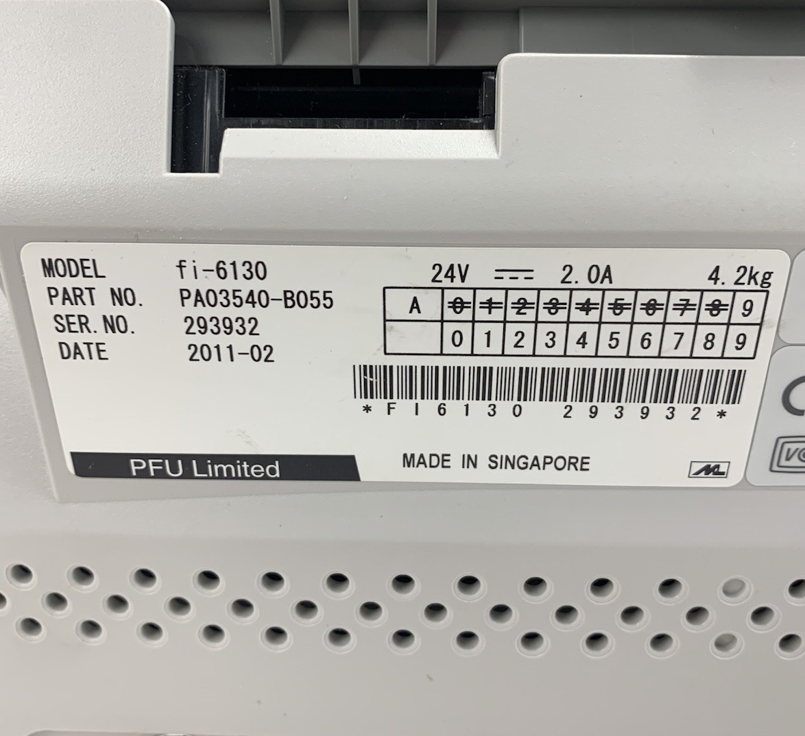 Fujitsu fi-6130 Document Scanner - Missing Document Holder and Catch Tray