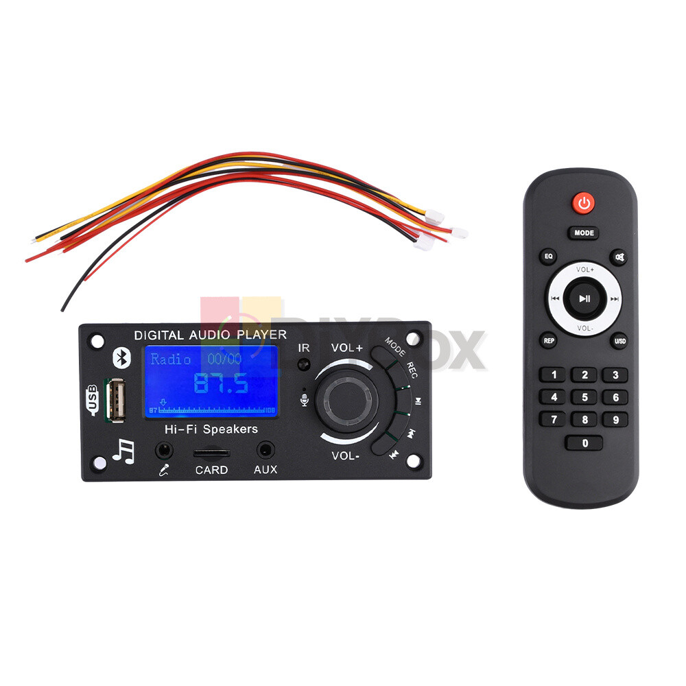 MP3 Decoder Board LCD Bluetooth FM Radio Audio Module with Remote Control 12V