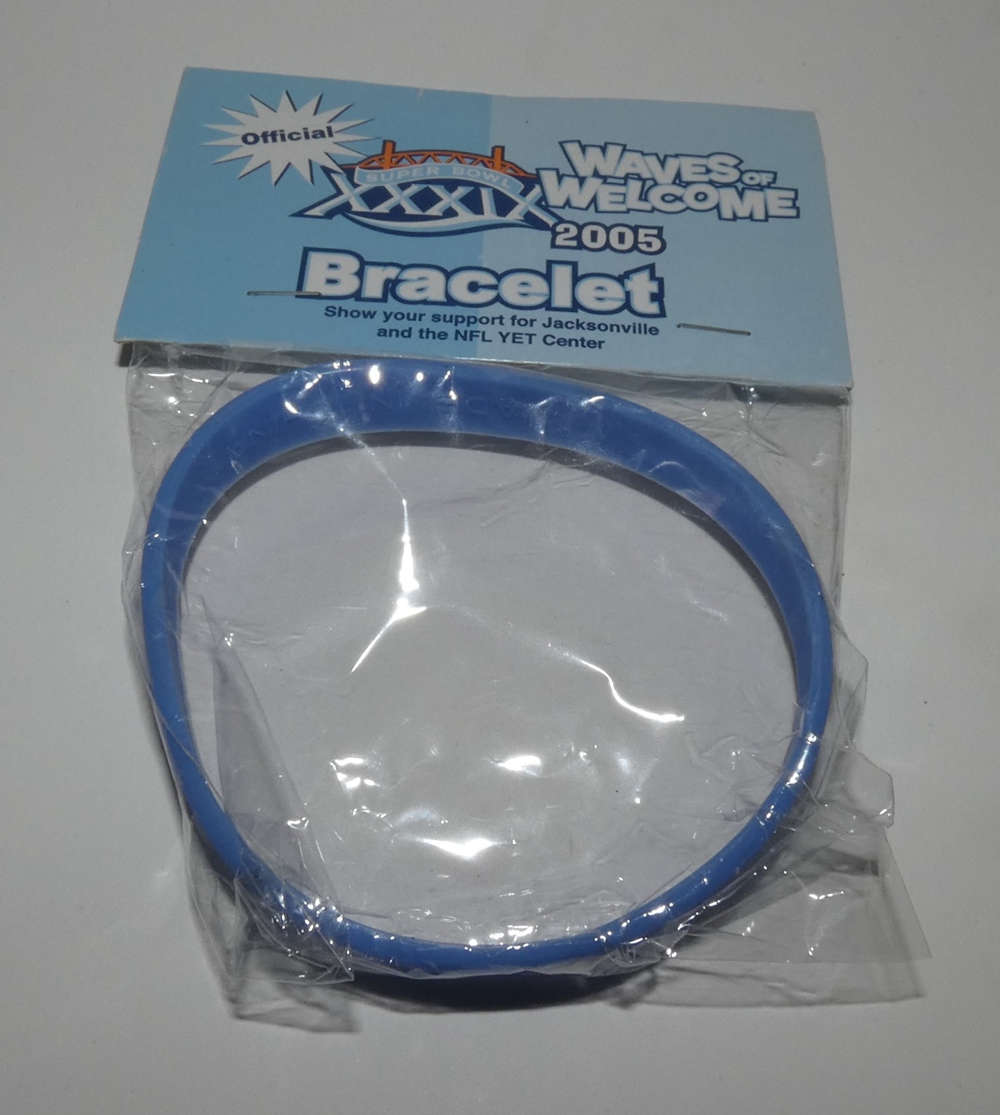 SUPER BOWL XXXIX WAVES OF WELCOME BRACELET JACKSONVILL FLORIDA 2005 NIP