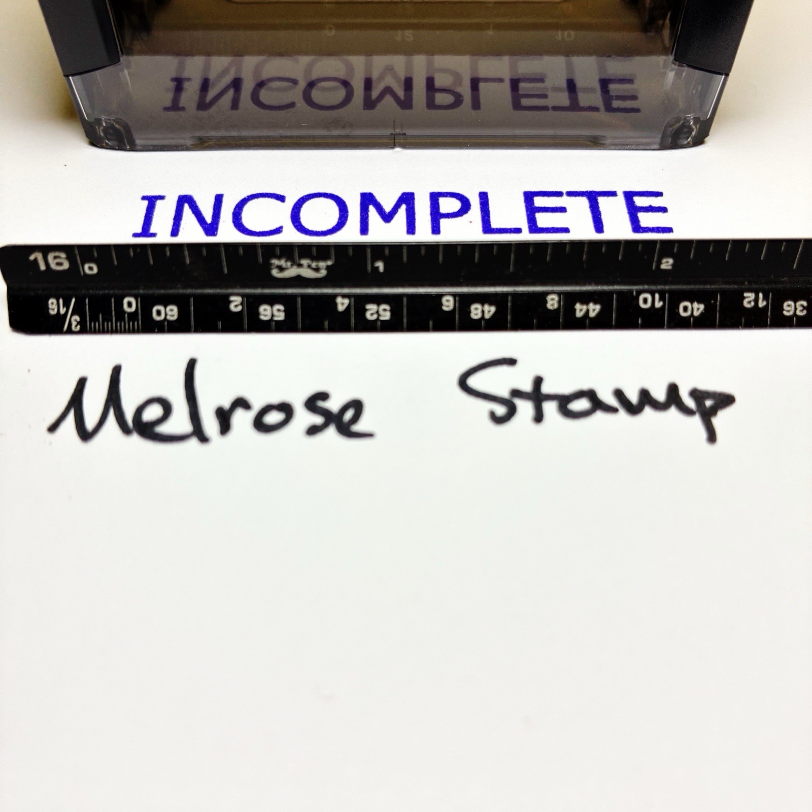 Incomplete Rubber Stamp Purple Ink Self Inking Ideal 4913