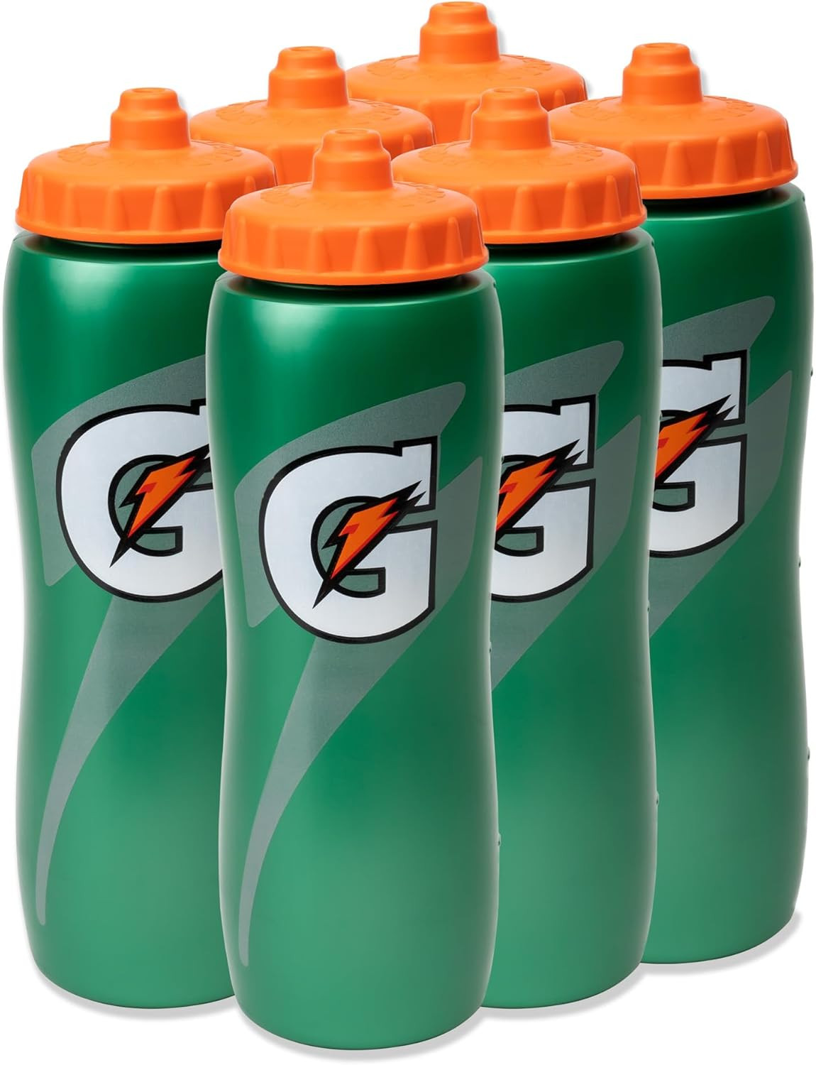 32 Oz Squeeze Water Sports Bottle - Value Pack of 6 - New Easy Grip Design for 2