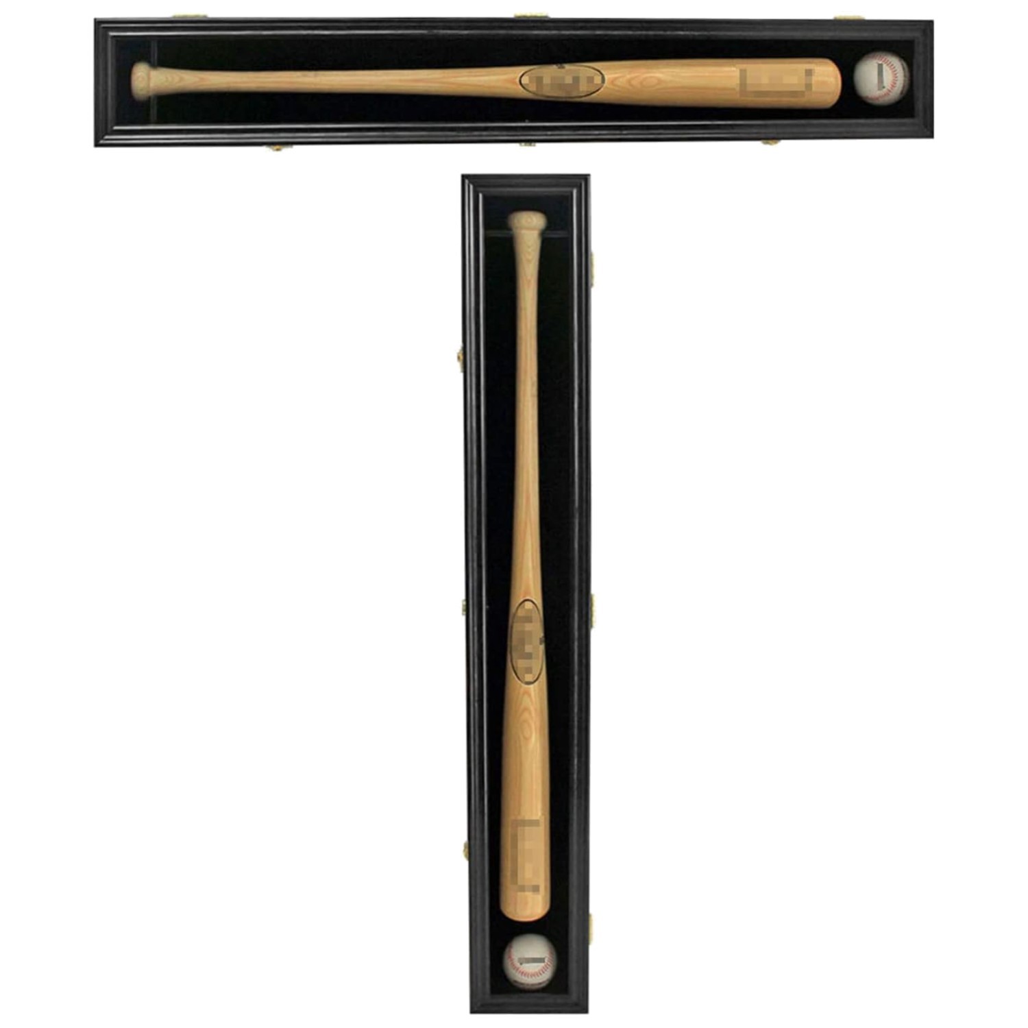 Elegant Beechwood Baseball Bat Holder with Transparent Acrylic Door and UV Lock