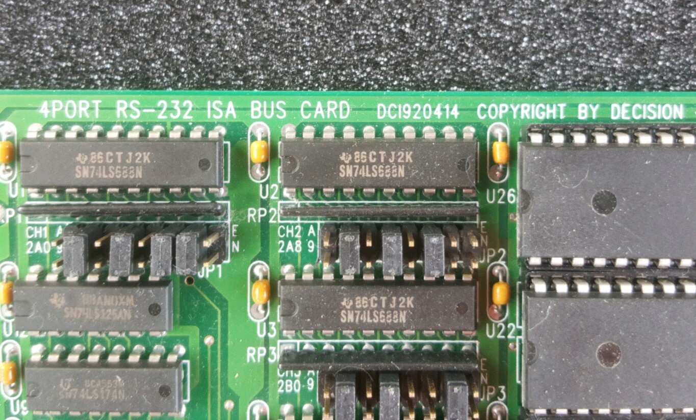 Decision Computer 4-Port RS-232 ISA Bus Card DC1920414