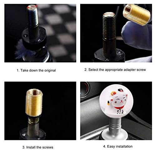 RYANSTAR Universal Acrylic Shift Head Cute Fortune Lucky Cat Ball Shift Round