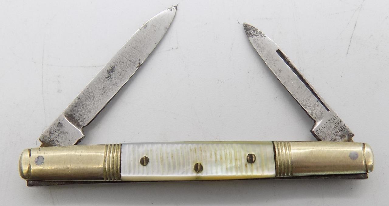 Antique Germania Cutlery Works Germany Ladies 2 Blade Pocket Knife 2-1/2" Closed