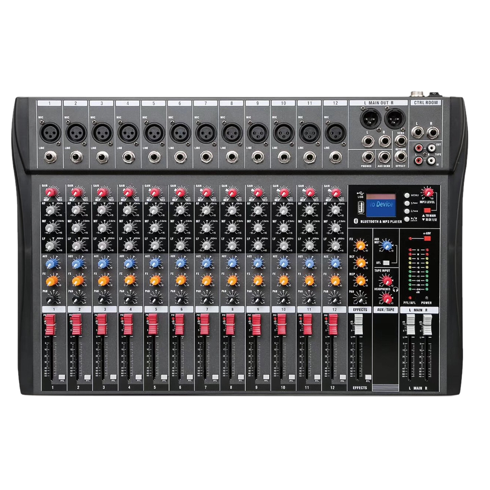 12 Channel Mixing Console Sound USB Bluetooth Live Studio Audio Mixer