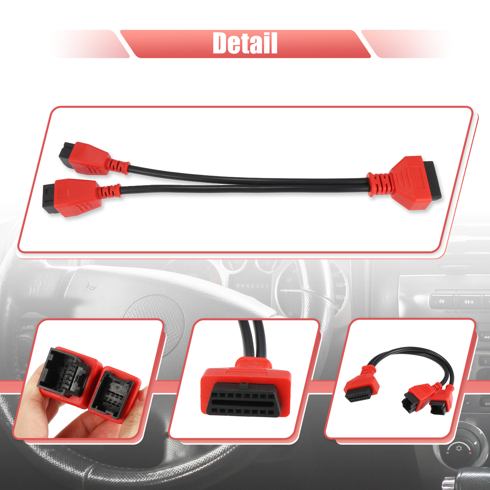 12+8 OBD Cable Adaptor Diagnostic Cable Connector Single Custom for Chrysler