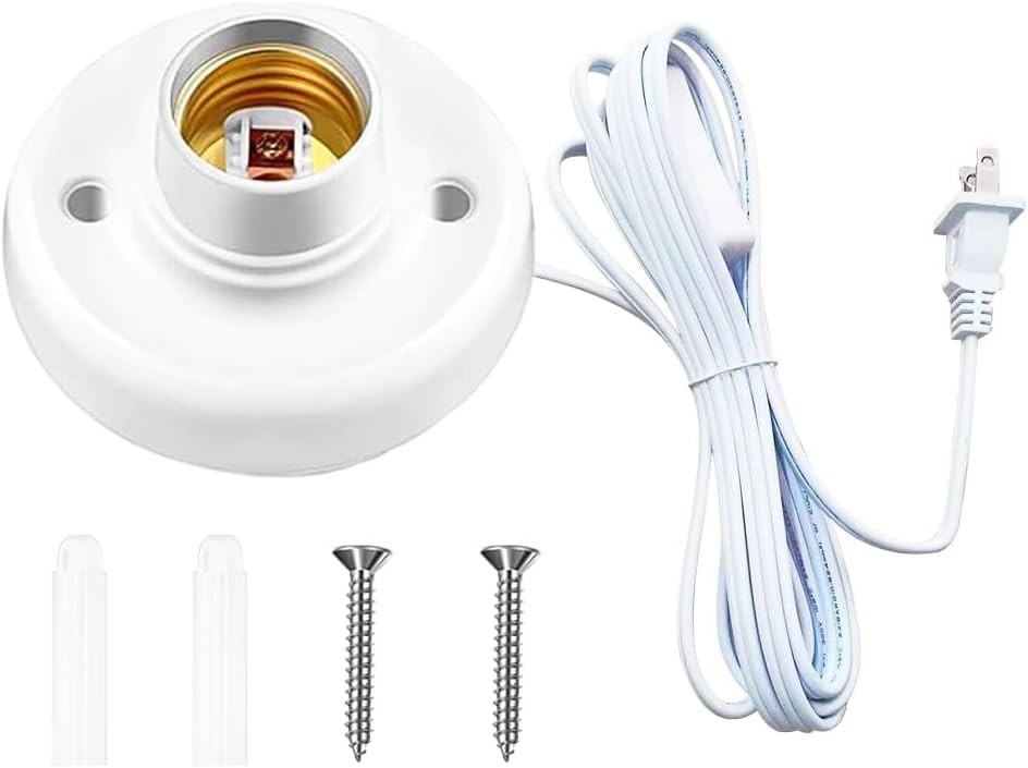 Light Socket with Cord Light Bulb Base E26/ E27 Lamp Base Desktop ft Include ...