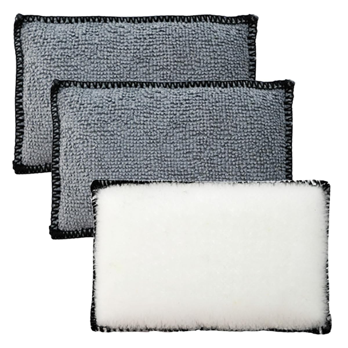 ZIMISI 3PCS Car Interior Scrubbing Sponges, 5.51 × 3.93 inch, Grey/White