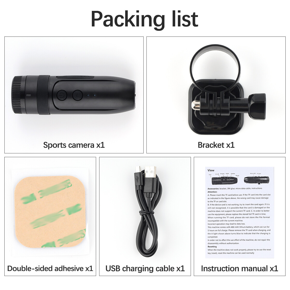 Bike Motorcycle Helmet Camera Mini Sports Video Action Camera Outdoor Recorder
