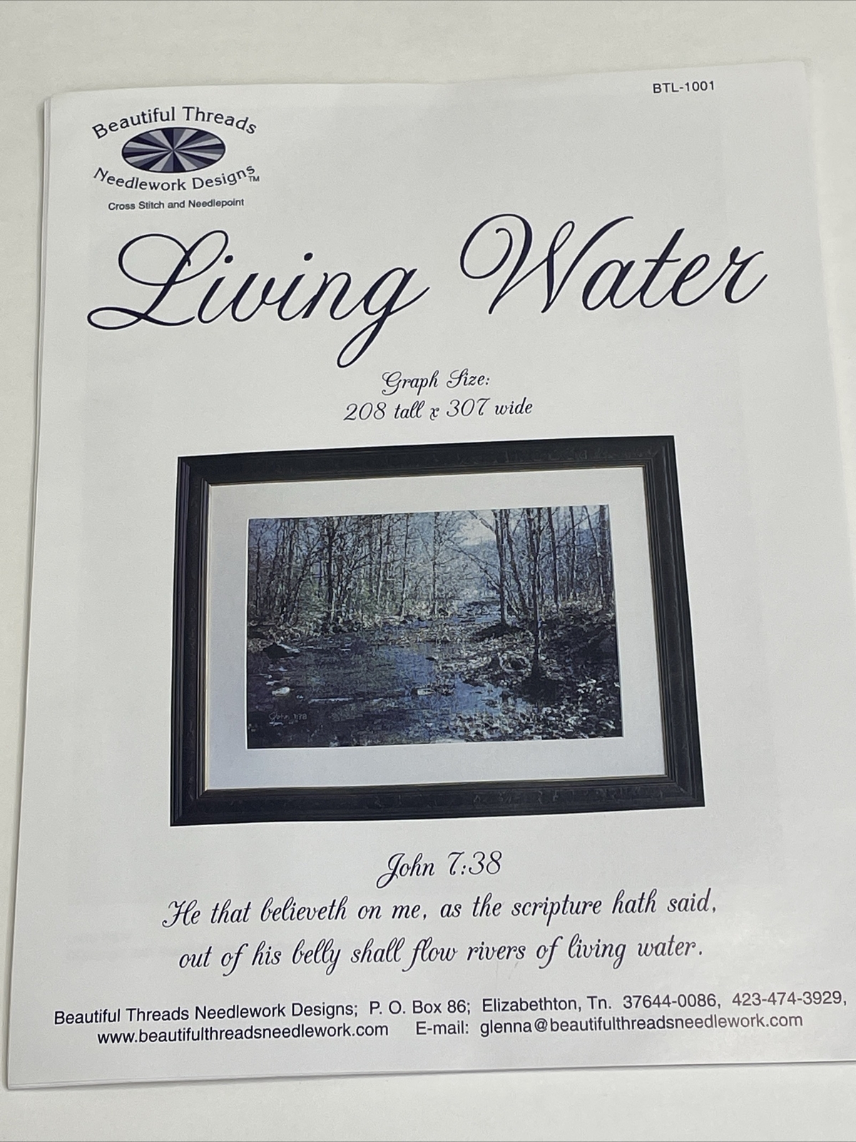 Beautiful Threads Living Water Cross Stitch Pattern