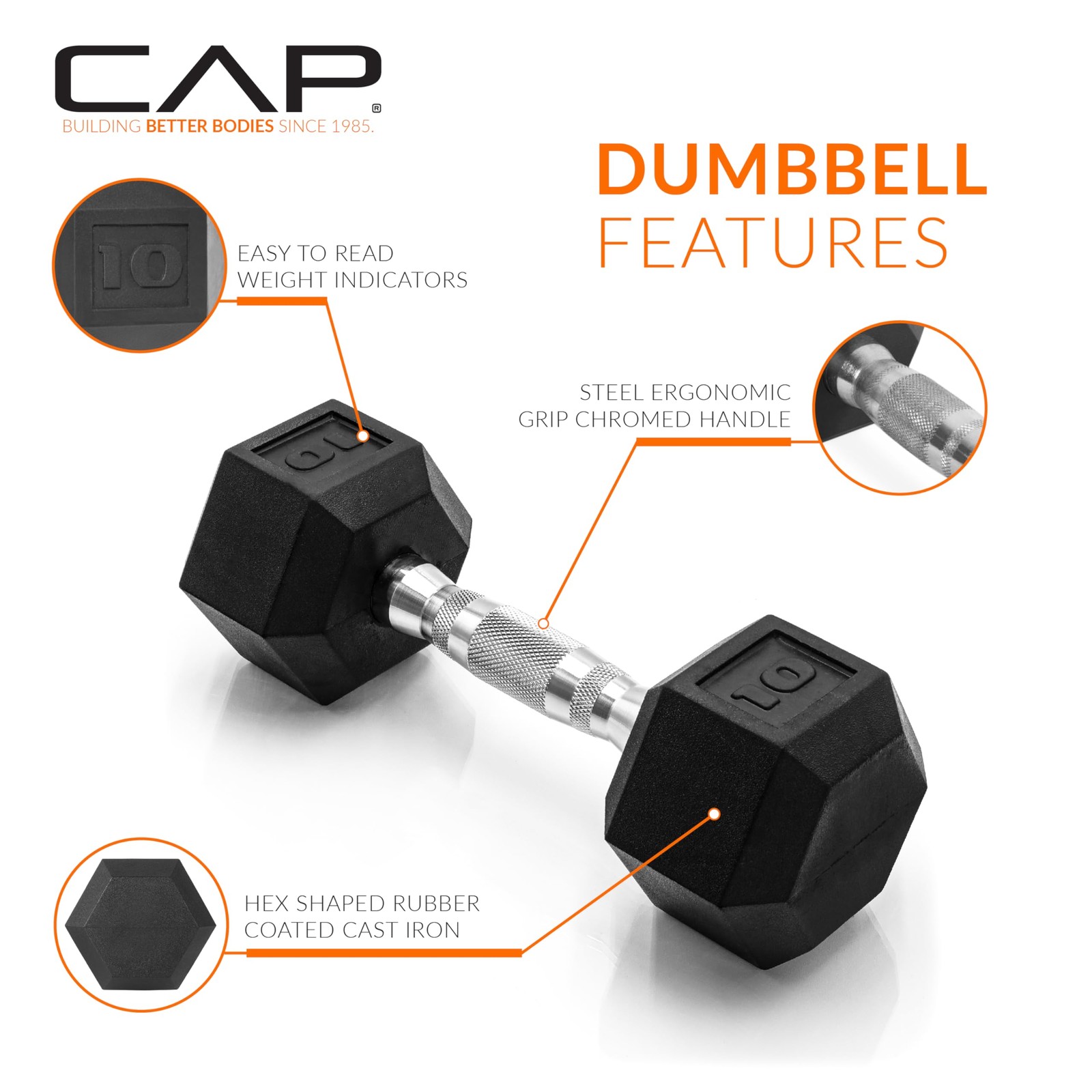 Cap Coated Hex Dumbbell Weight