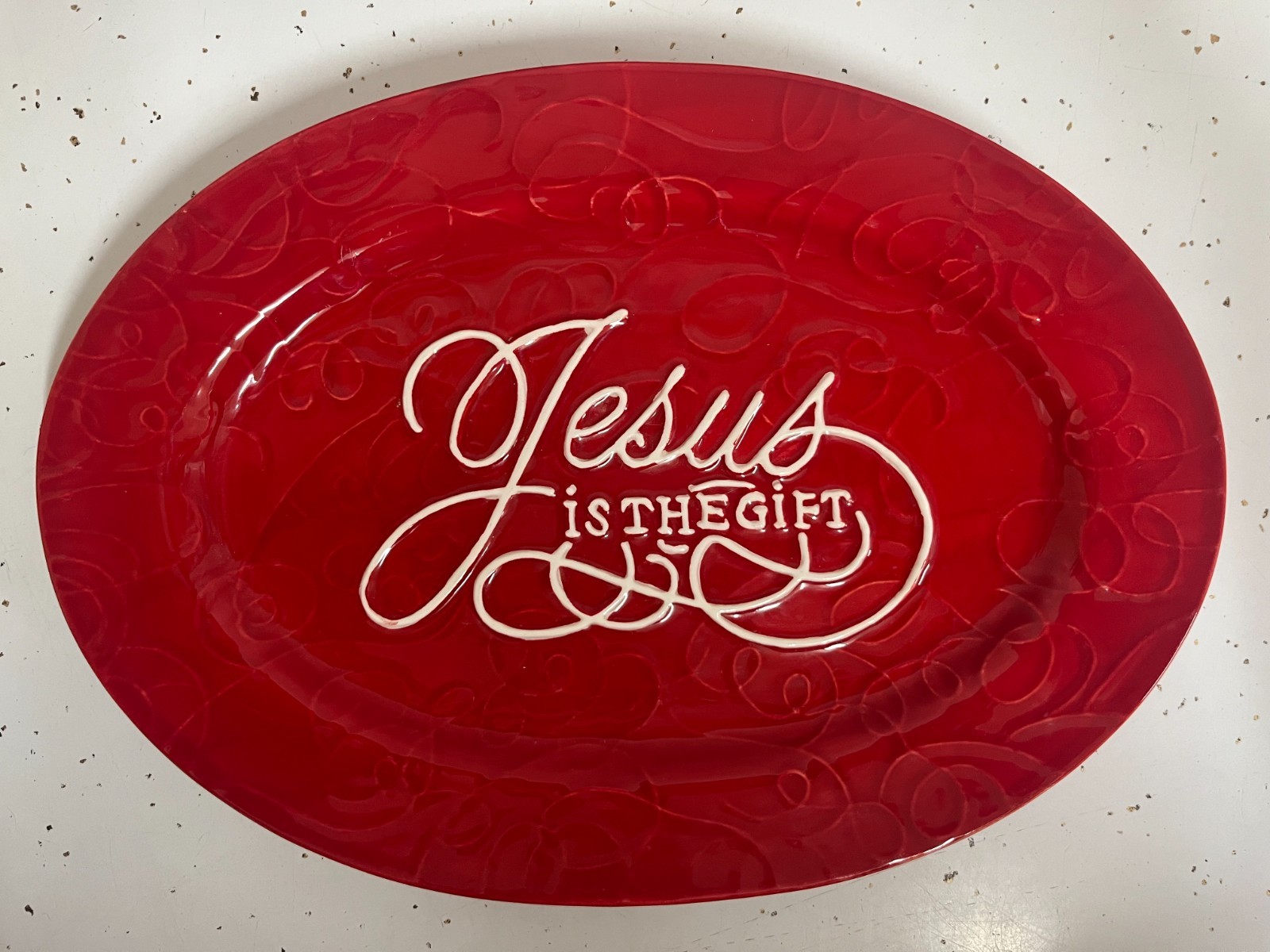 Dayspring Cookie Plate "Jesus Is The Gift" Great Condition