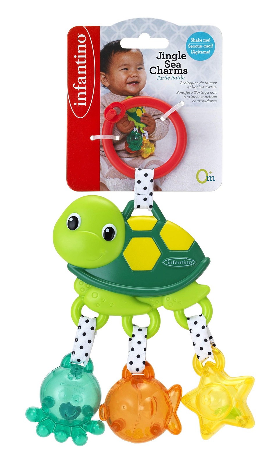 Infantino Jingle Sea Charms Turtle Rattle 5.5x2x10.75 Inch (Pack of 1), Multi
