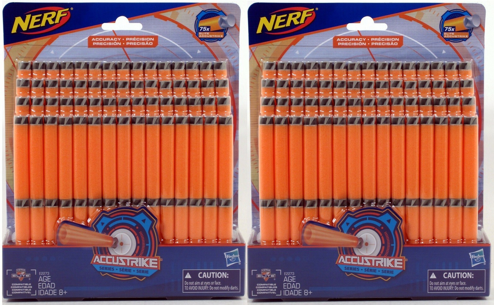 Lot of 2x NERF N-Strike Elite AccuStrike Series 150 Darts total Refill - E2273