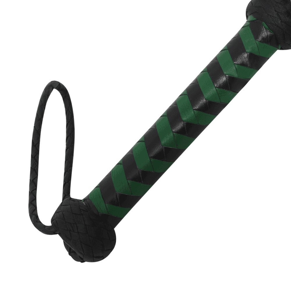 Real Cow Hide Black Leather Flogger 25 Thick Tails Heavy & Thuddy impact Whip