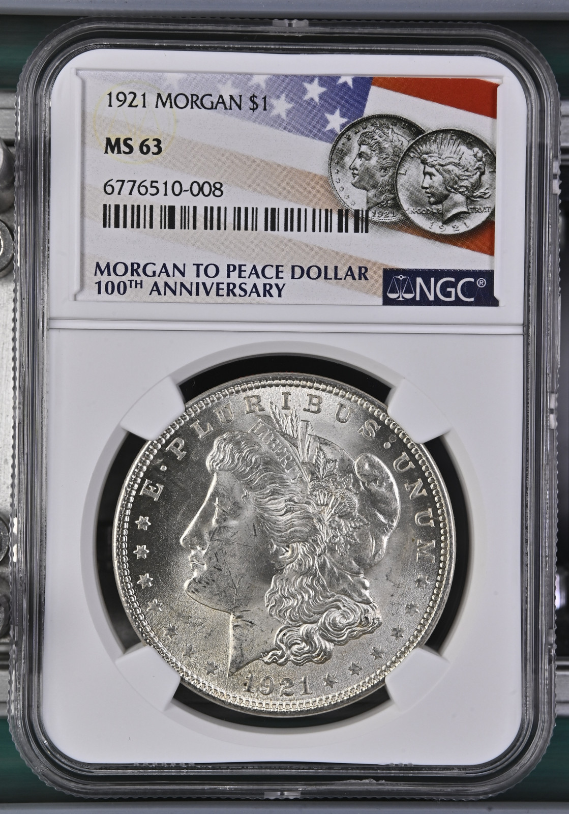 1921 Morgan Silver Dollar NGC MS-63