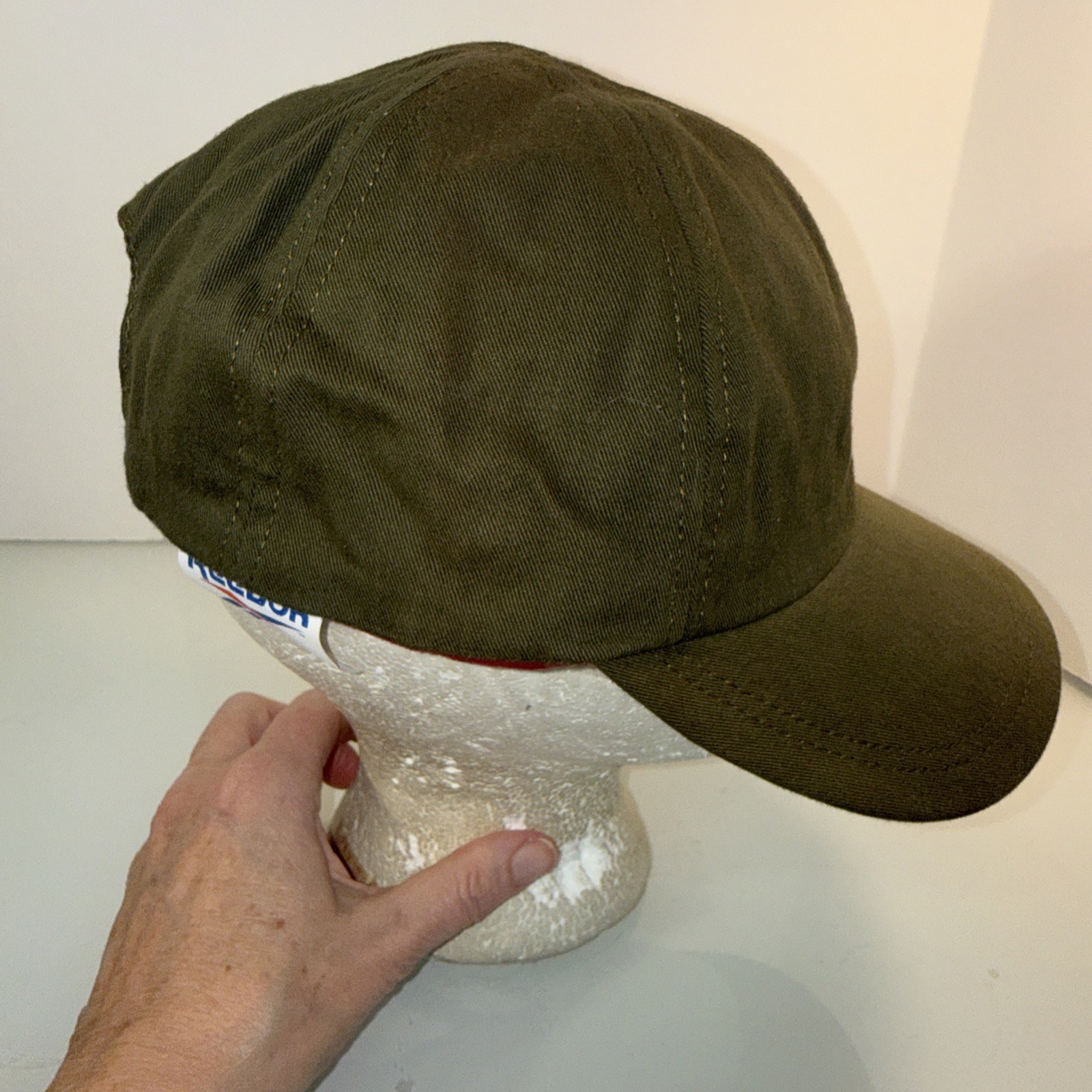 Reebok Reversible Olive/Maroon Hat Cap w multi-color shark inside & outside