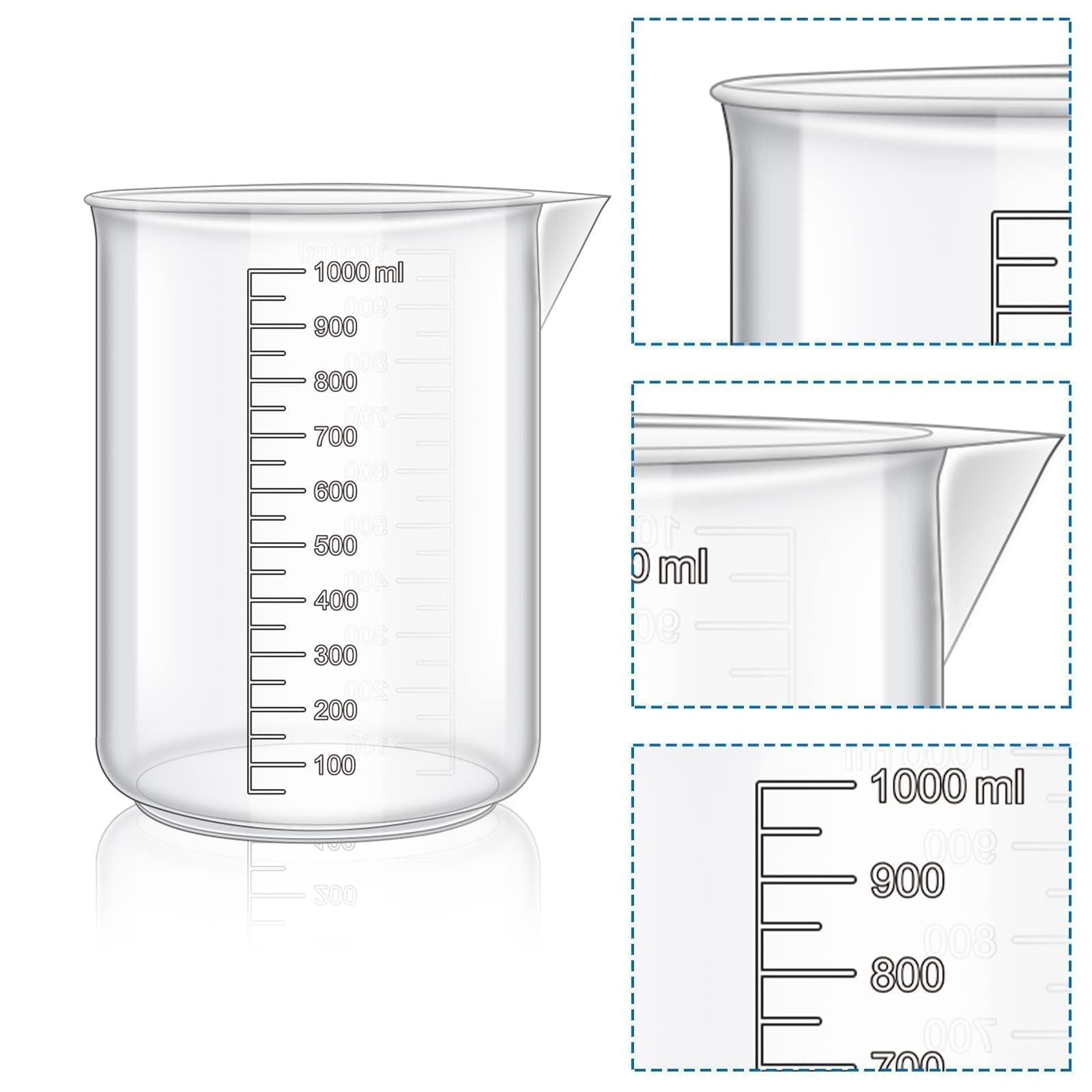 23Pcs Graduated Cylinders Beakers Set 6 Clear Plastic Graduated Cylinders 25/...