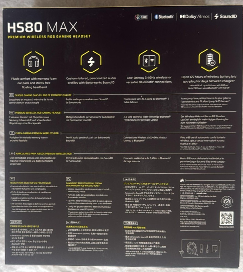 Corsair HS80 MAX Wireless Multiplatform Gaming Headset with Bluetooth