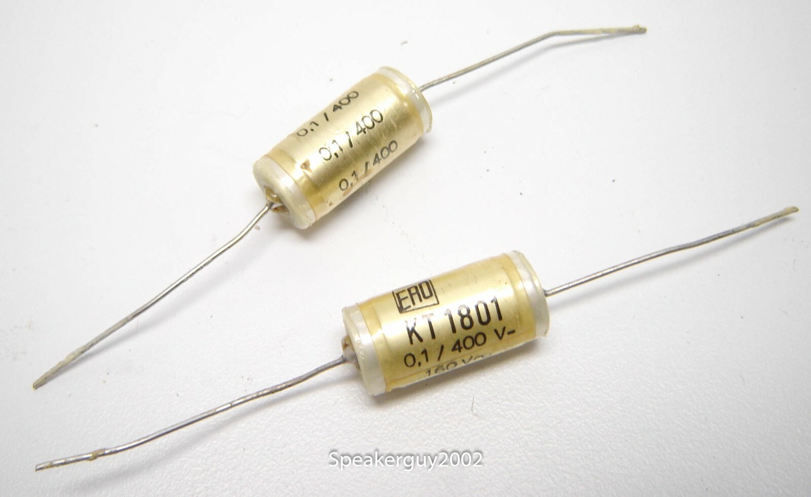 Pair of NOS ERO Capacitors / 0.1 MFD 400 VDC / KT-1801 -- KTB3