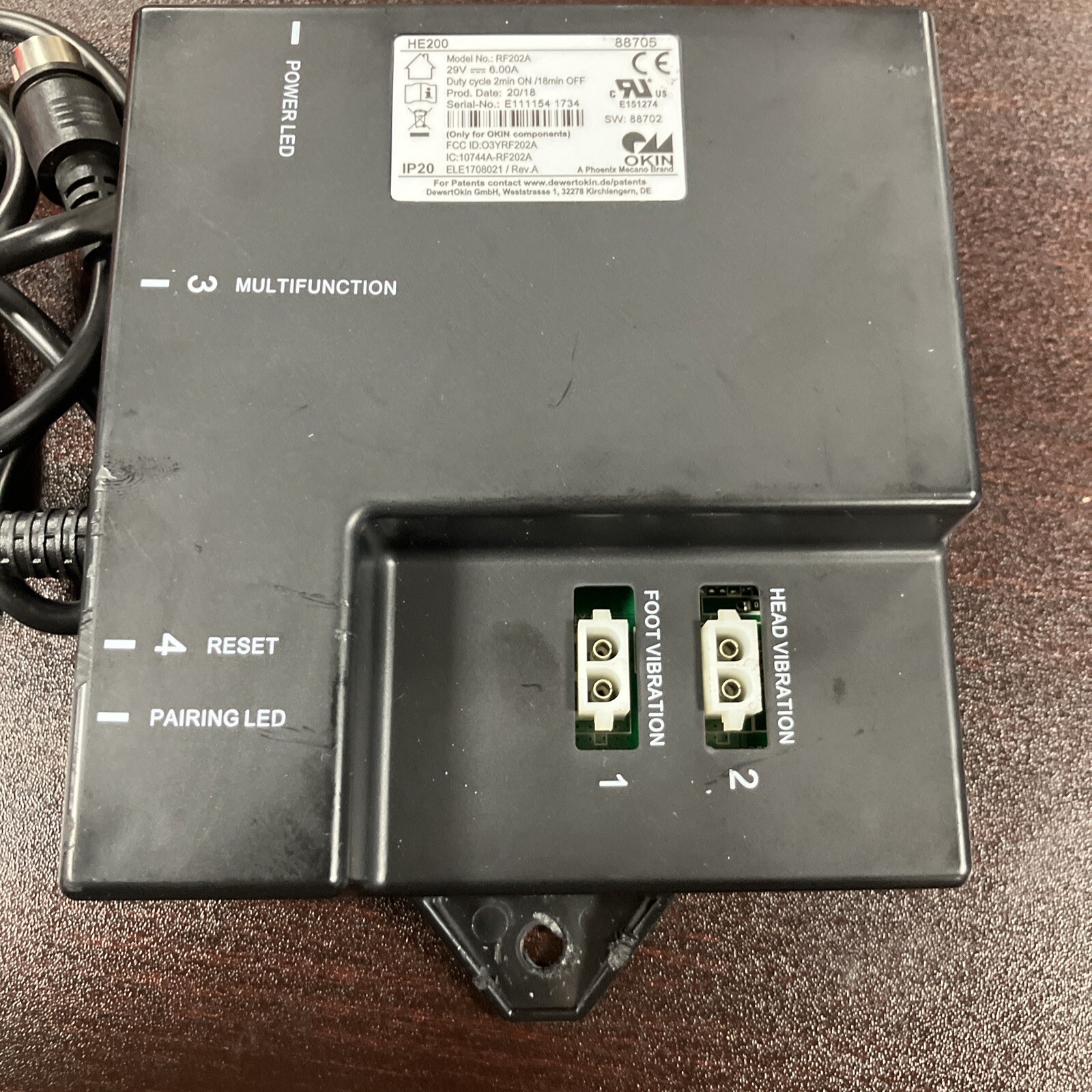 Pride Mobility Lift Chair Control Box Computer RF202A Multifunction