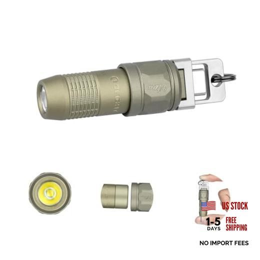 iUltra Rechargeable EDC Flashlight, 80 Lumens Mini LED Keychain Olive Green