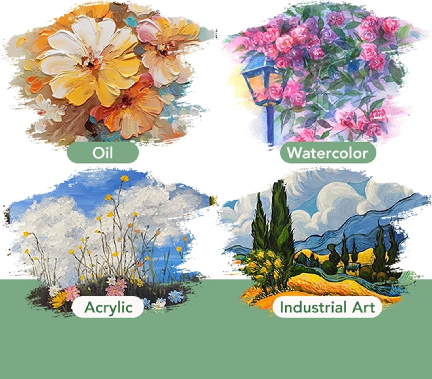 Versatile 15-Piece Painting Brush Set with Wooden Handles for All Skill Levels