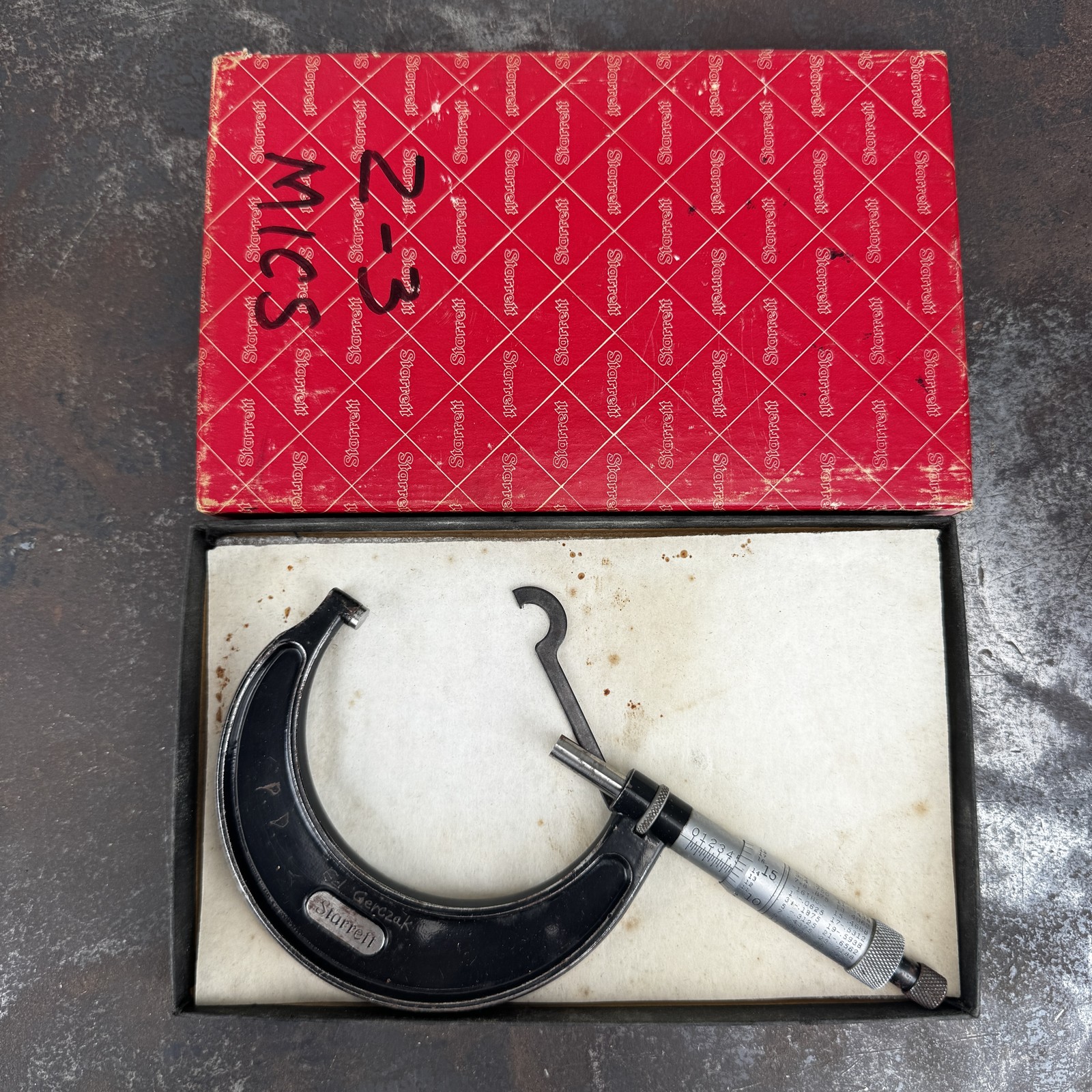 Vtg L.S. Starrett No. 436 Outside Micrometer 2-3" Machinist Tool