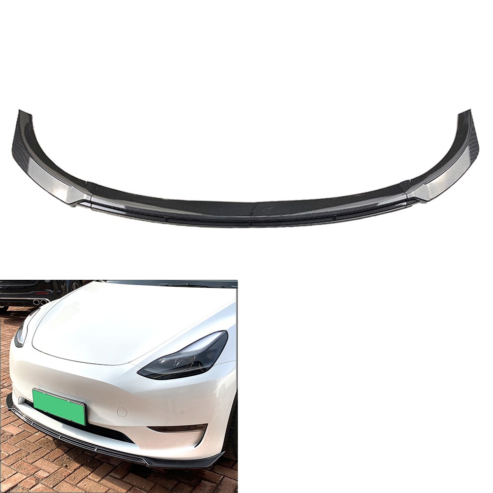 Front Bumper Lip Chin Spoiler Splitter Glossy Black For Tesla Model Y 2020-2022