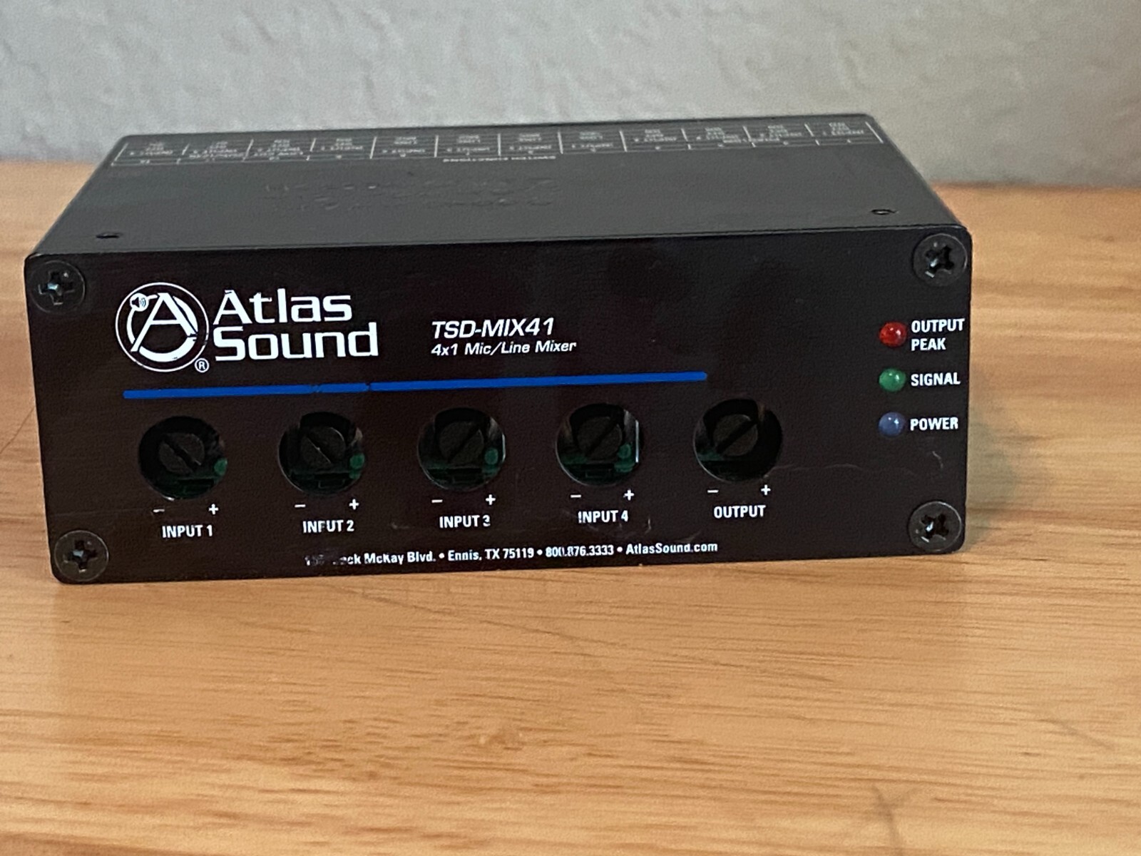 Atlas Sound TSD-MIX41 4x1 Mic/Line Mixer