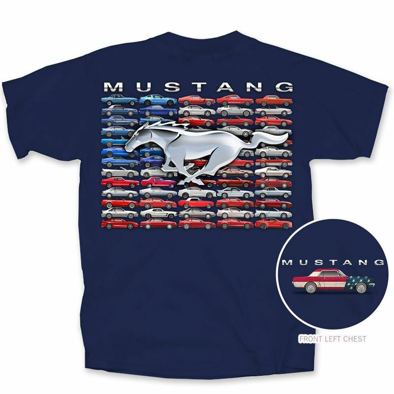 Mustang Flag T-Shirt * Classics / Fox / Late * Patriotic * Ships FREE To The USA