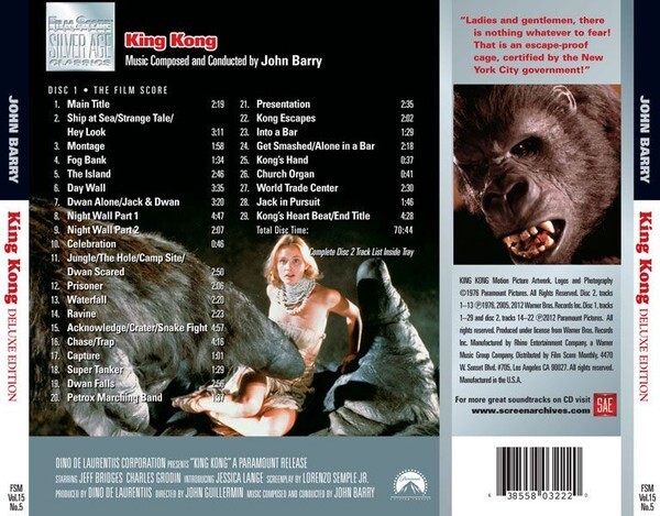 KING KONG: DELUXE EDITION (2 CD) (FSM1505)