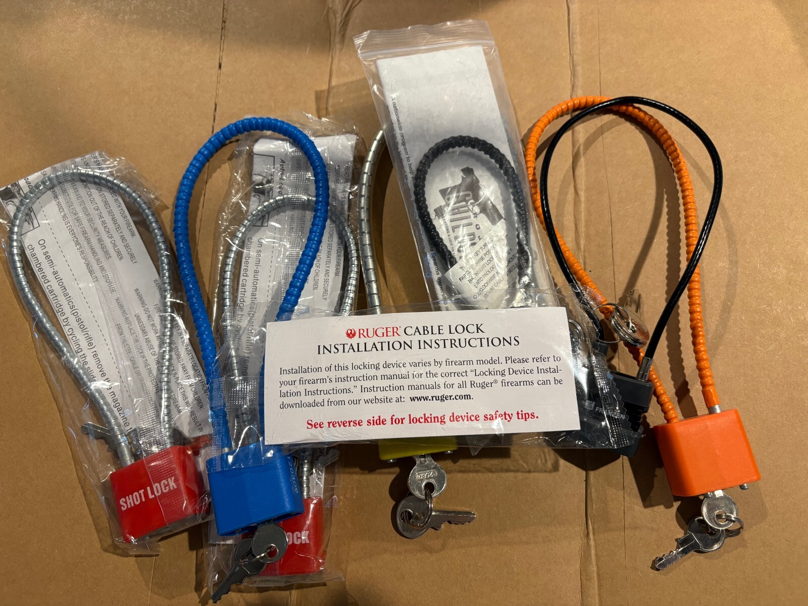 SHOTLOCK Gun Lock + RUGER Cable Lock + 5 MORE