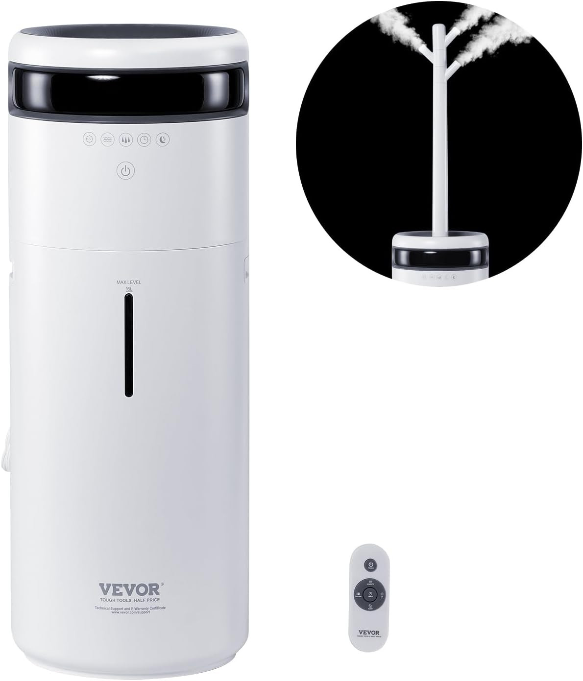 Humidifier for Home Large Room 1291.7 Sq Ft, 16L Commercial Humidifier for Whole