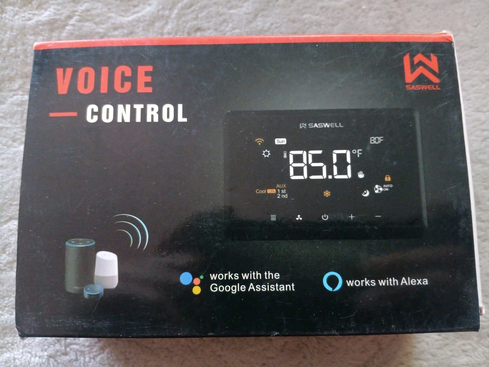 Saswell Wi-Fi Smart Thermostat for Smart Home, APP Remote Control, Voice Control