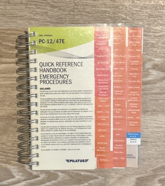 Pilatus PC12/47E Quick Reference Handbook Emergency Procedures Manual