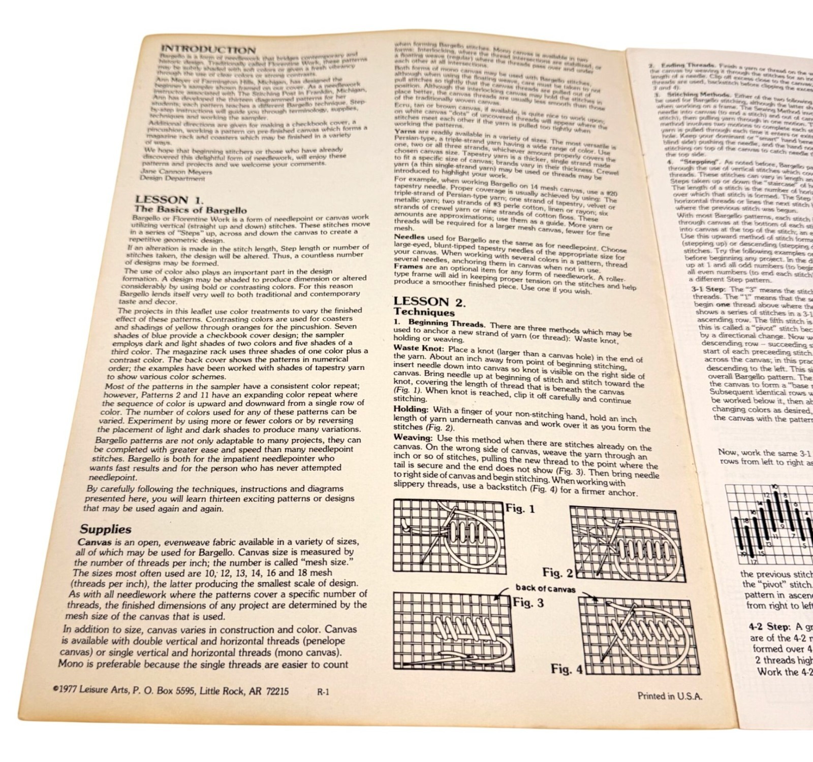 Bargello Basics Ann Meyer Leaflet 104 Leisure Arts 5 Projects 13 Patterns 1977