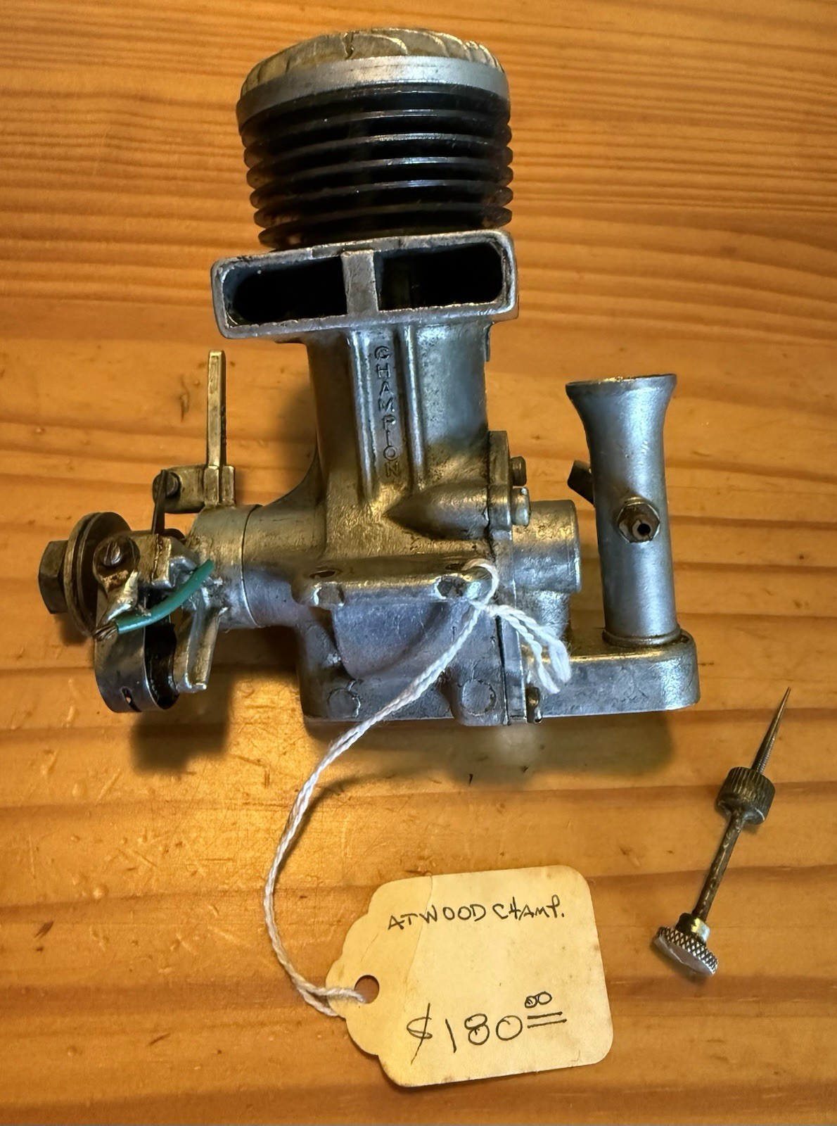 Vintage Rare Atwood Champion H27 Model Control Line Engine Piston Moves ATRC2