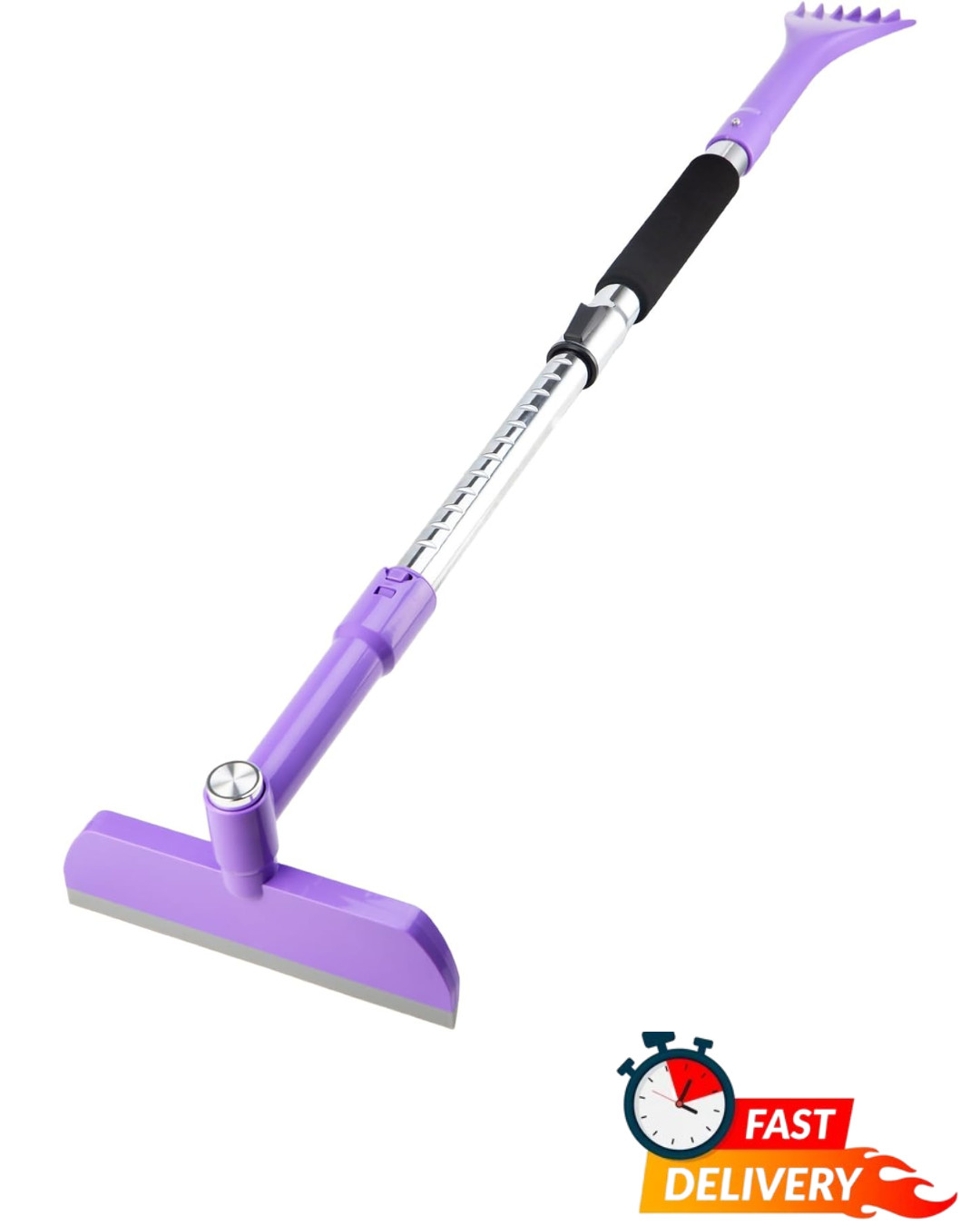 49.2" Extendable Snow Brush & Ice Scraper Car Windshield 360° Pivot Foam Grip